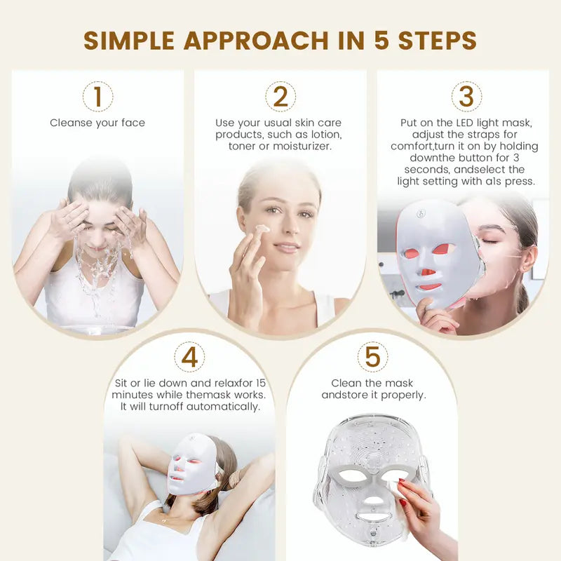 7 Color LED Light Therapy Face Mask