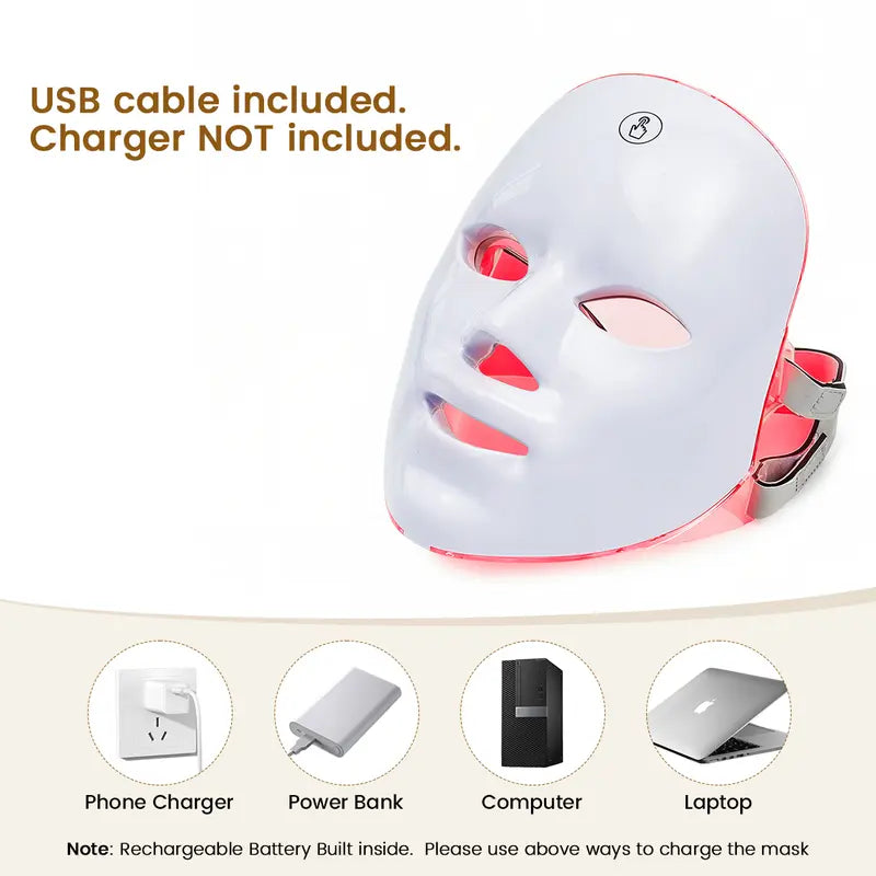 7 Color LED Light Therapy Face Mask