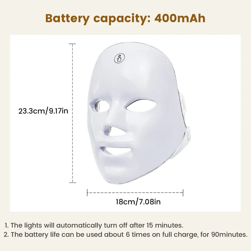 7 Color LED Light Therapy Face Mask